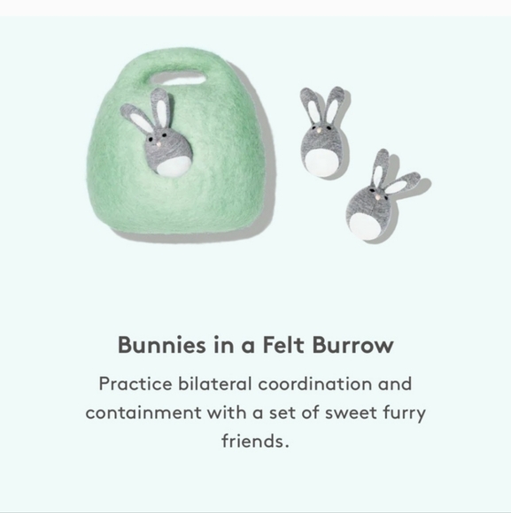 Lovevery bunnies in felt burrow qty 1 - Picture 1 of 6